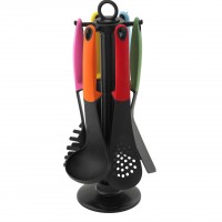 Yangjiang Factory, Set of 7, Nylon Kitchen Utensils with PP & TPR handle, plastic kitchenware